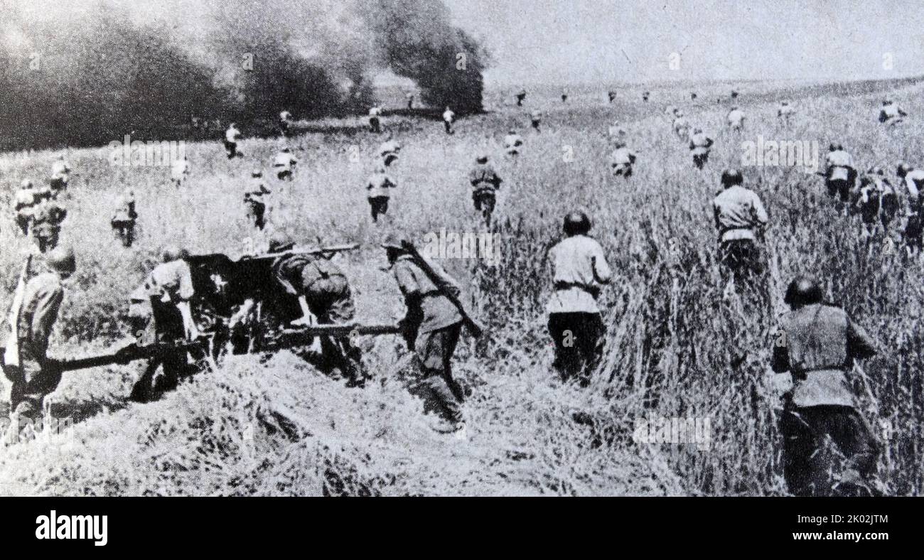 L'inizio dell'operazione Jassy-Kishinev. Agosto 1944. L'operazione Jassy-Kishinev, che prende il nome dalle due città principali, Iasi e Chisinau, fu un'offensiva sovietica contro le forze dell'asse, che si è svolta nella Romania orientale dal 20 al 29 agosto 1944 durante la seconda guerra mondiale Foto Stock