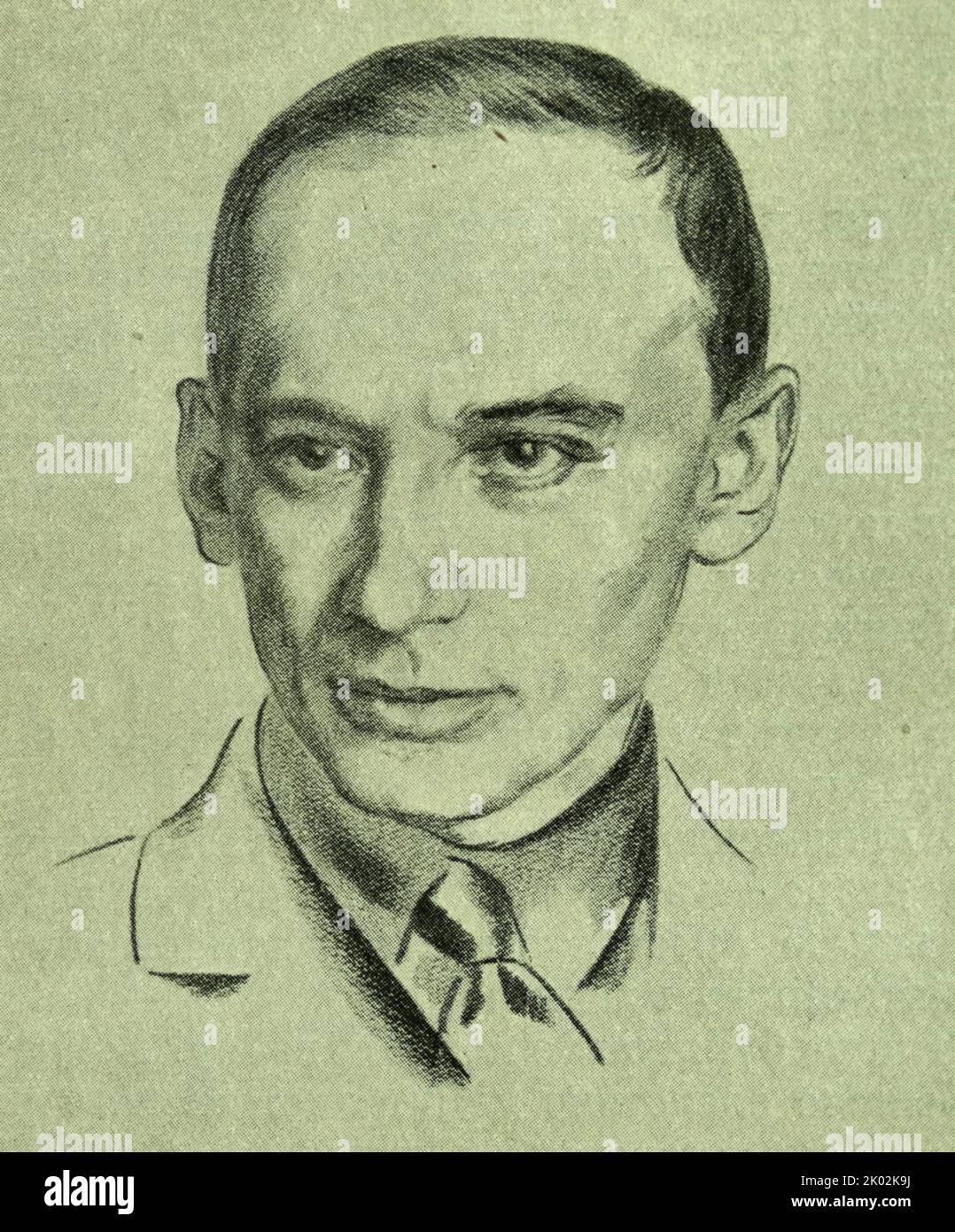 Gleb Ivanovich Bokii (1879-1937) attivista politico comunista ucraino, rivoluzionario e investigatore paranormale nell'Impero russo. Dopo la Rivoluzione d'Ottobre del 1917, Bokii divenne un membro principale della Cheka, la polizia segreta sovietica. Foto Stock