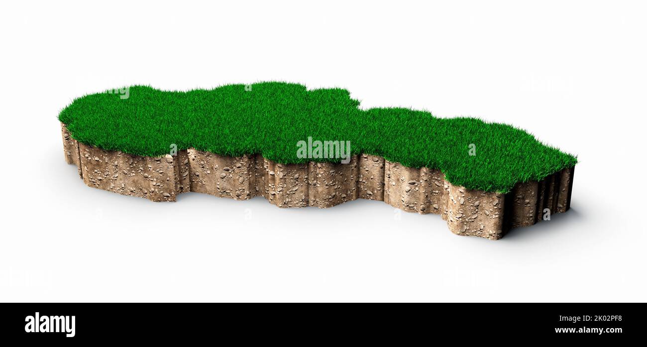 Un rendering 3D della mappa della Slovacchia con imbiancamento isolato su sfondo bianco Foto Stock