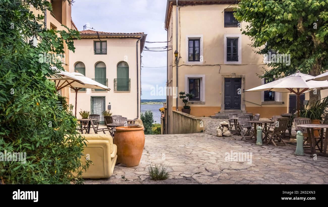 Place Juin 1907 a Bages. Situato nel Parco Naturale Regionale Narbonnaise en Méditerranée. Foto Stock