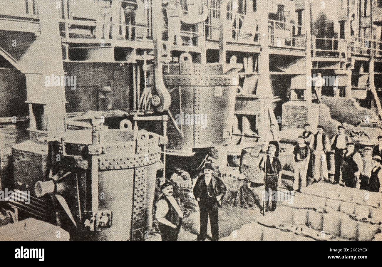 Negozio aperto dello stabilimento Vickers. 1894. Foto Stock