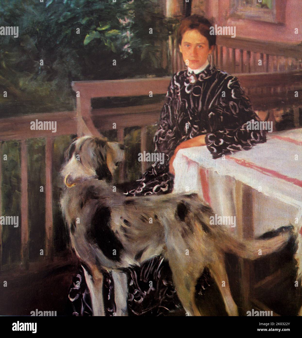Ritratto di Yu. E. Kustodieva, moglie dell'artista. 1903. Foto Stock