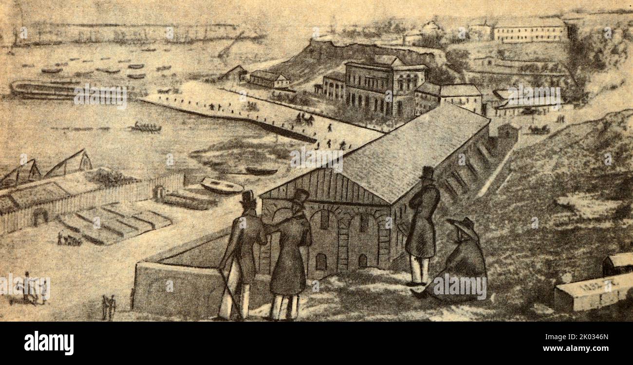Porto di Odessa. 1832. Foto Stock