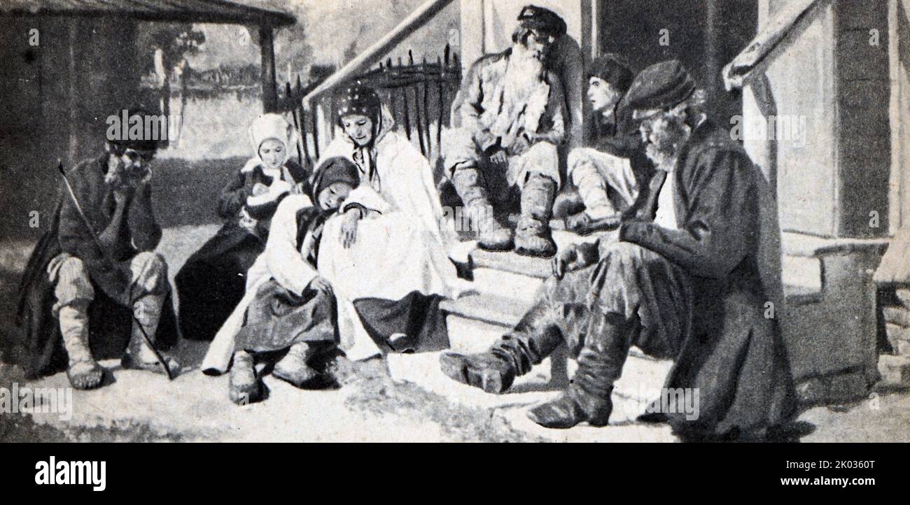 Presso l'ospedale locale. Da un dipinto dell'artista Zagorsky. 1886. Foto Stock
