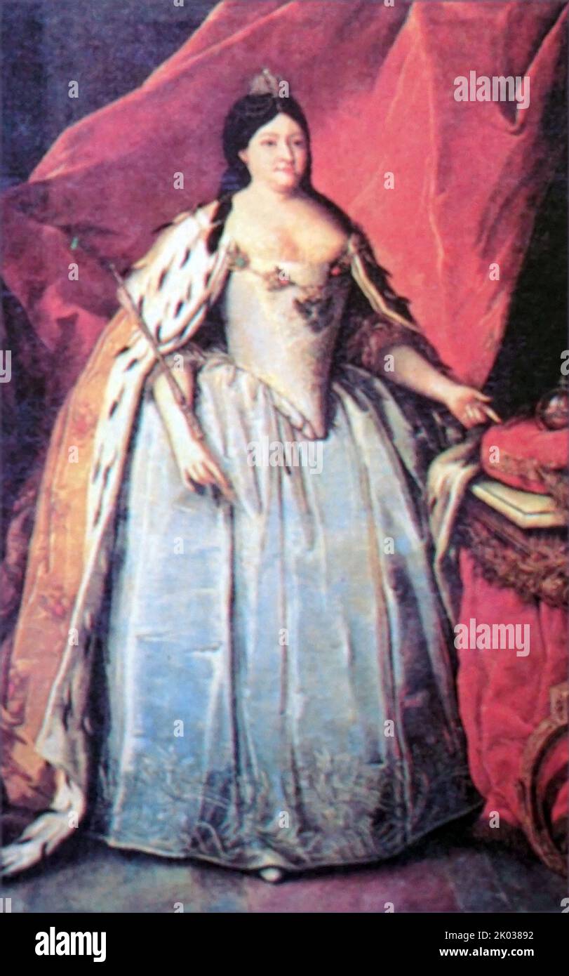 Anna Ioannovna (1693 - 1740), regnò come imperatrice regnante della Russia dal 1730 al 1740. Foto Stock