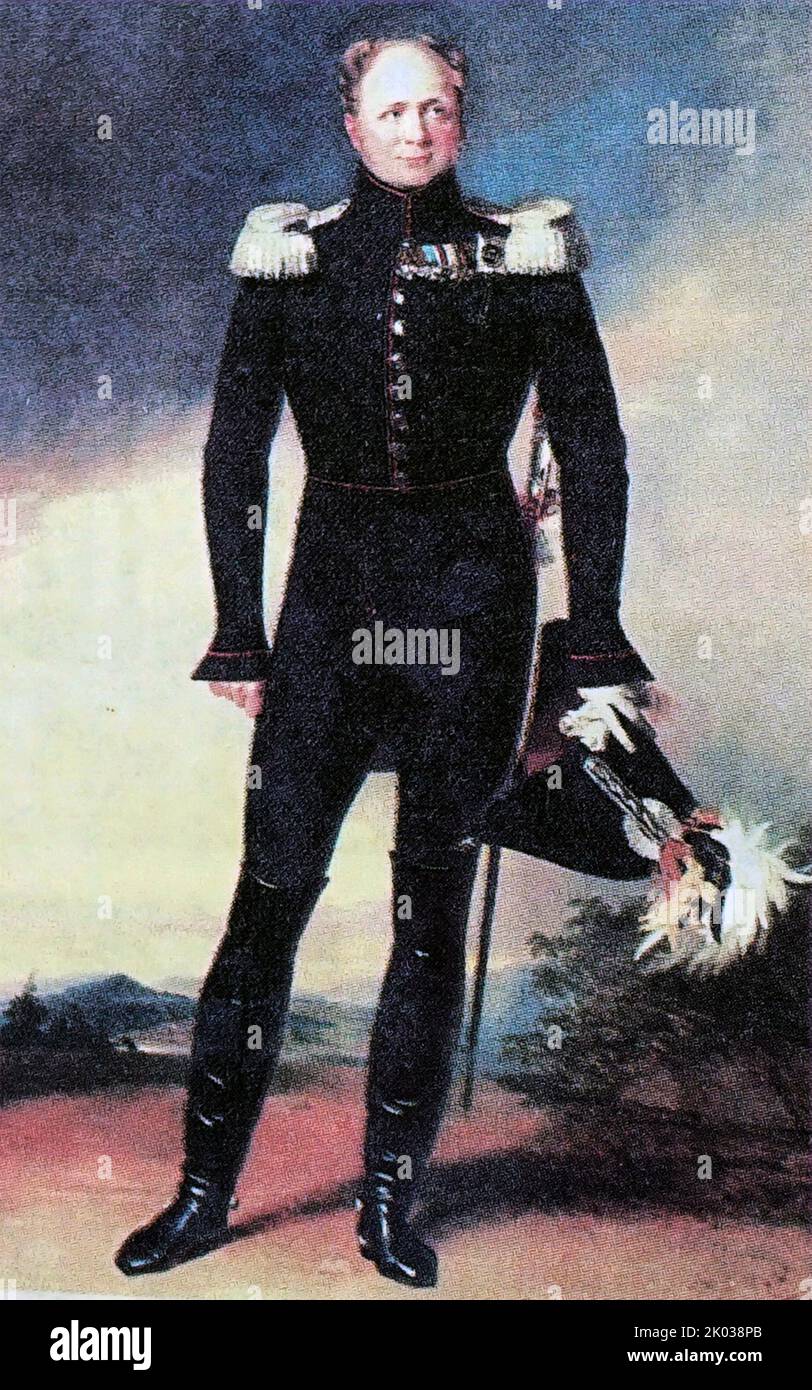 Alessandro i (1777 - 1825) Imperatore di Russia (zar) dal 1801, il primo Re del Congresso di Polonia dal 1815, e il Granduca di Finlandia dal 1809 alla sua morte. Foto Stock