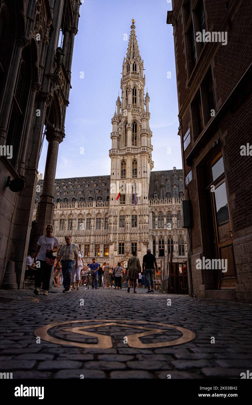 Municipio di Bruxelles, patrimonio dell'umanità dell'UNESCO. Bruxelles, Belgio. Foto Stock
