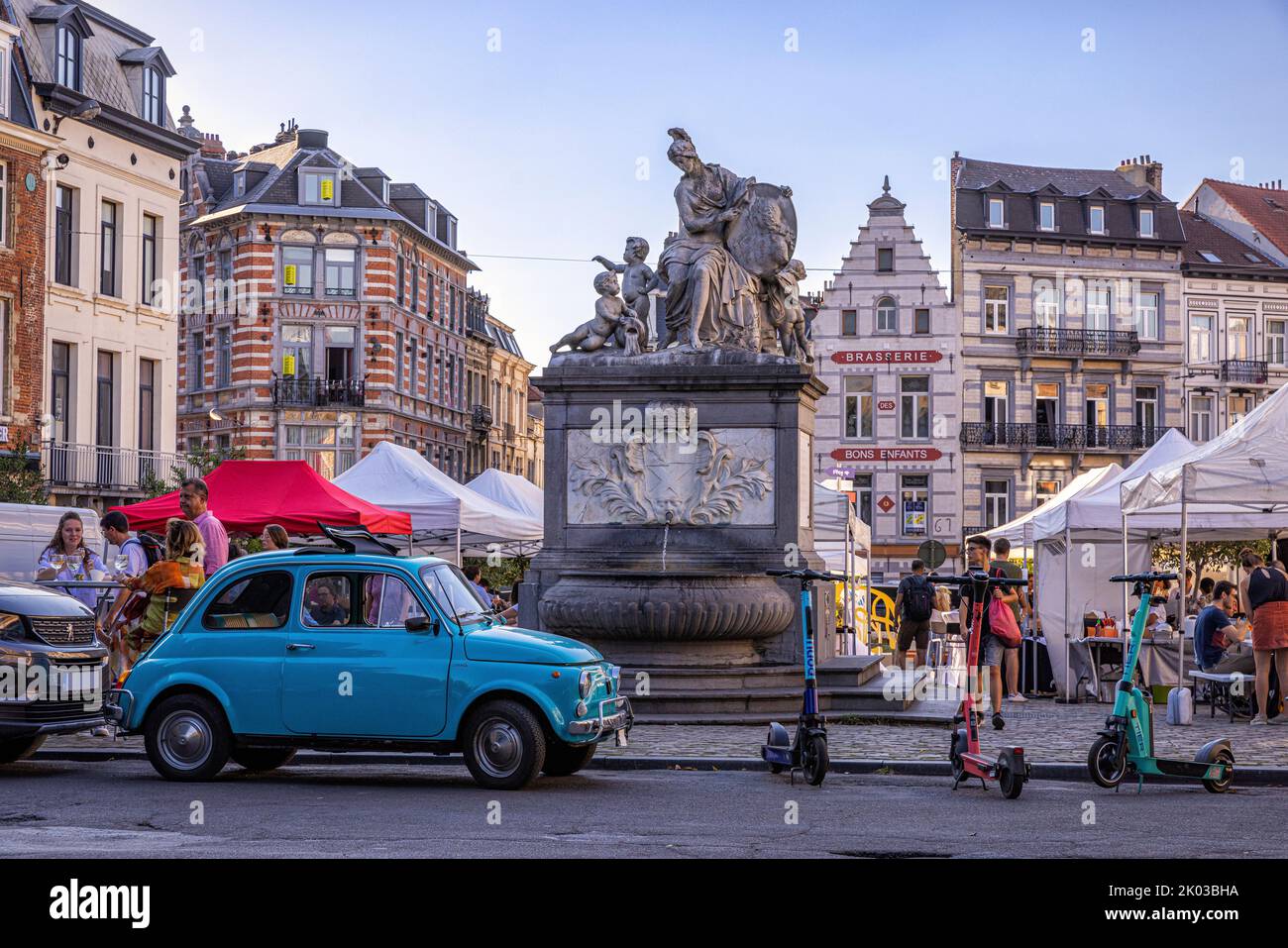 Place du Grand Sablon. Bruxelles, Belgio. Foto Stock