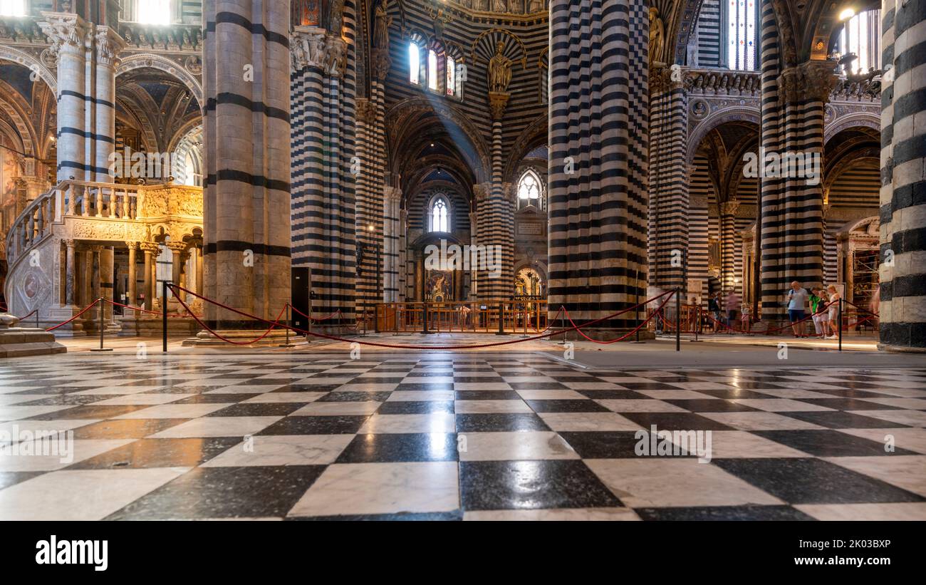 Cattedrale di Santa Maria Assunta, interno, Siena, Toscana, Italia Foto Stock