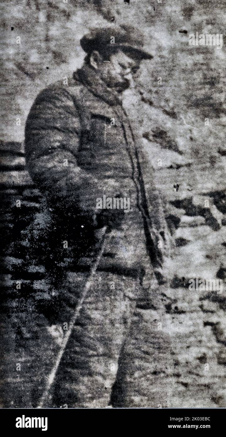 Ren Bishi durante la lunga marcia. Ren Bishi era un leader militare e politico nel primo Partito comunista cinese. Nei primi anni '1930s, Foto Stock