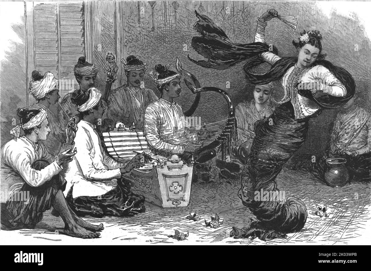 «Con Lord Dufferin in Birmania - Un Pas Seul birmano», 1886. Da "The Graphic. Un quotidiano settimanale illustrato Volume 33. Da gennaio a giugno, 1886". Foto Stock