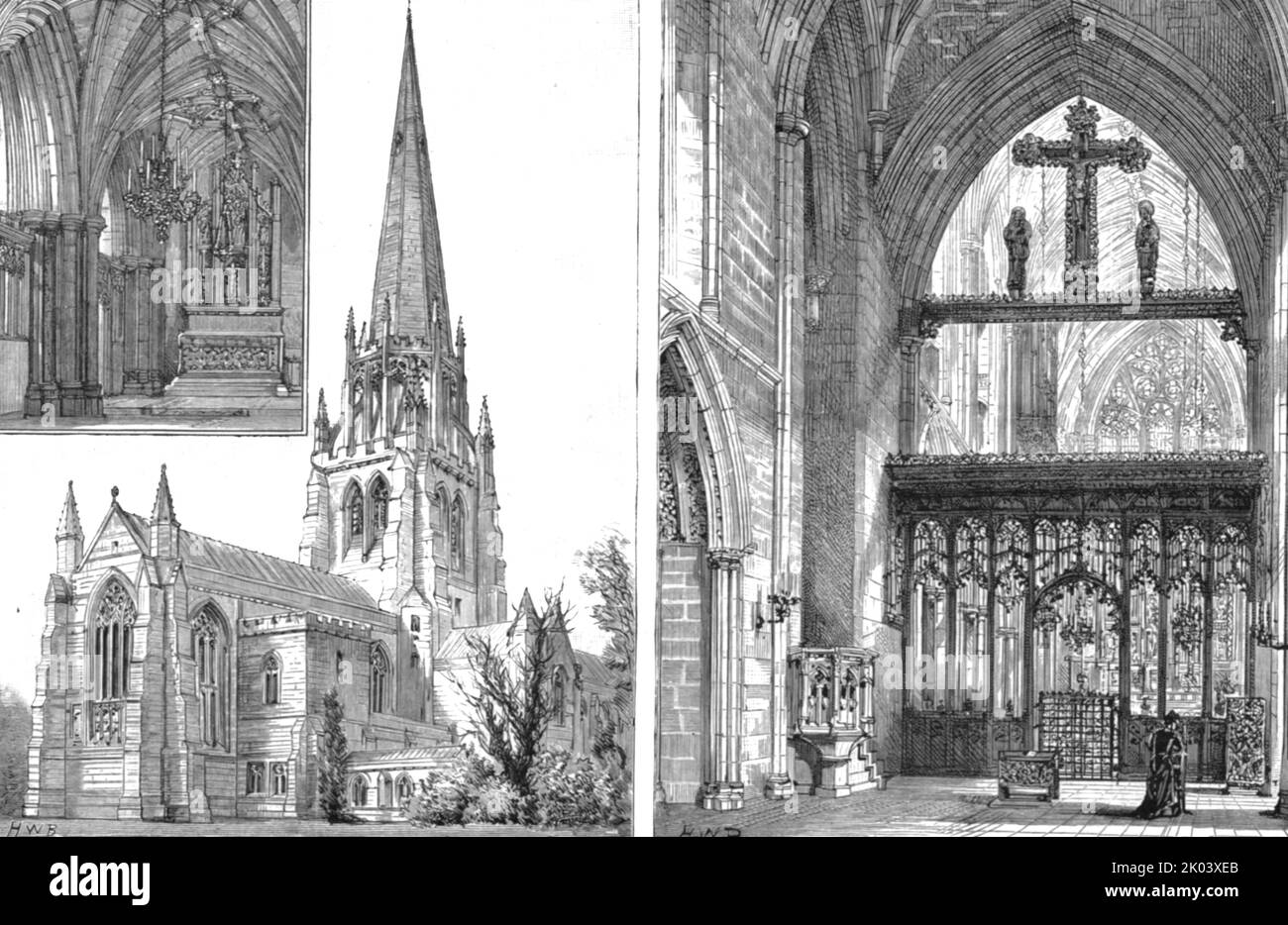 'La Chiesa recentemente costruita dal Duca di Newcastle a Clumber', 1890. Da "The Graphic. Un quotidiano settimanale illustrato", Volume 41. Da gennaio a giugno, 1890. Foto Stock