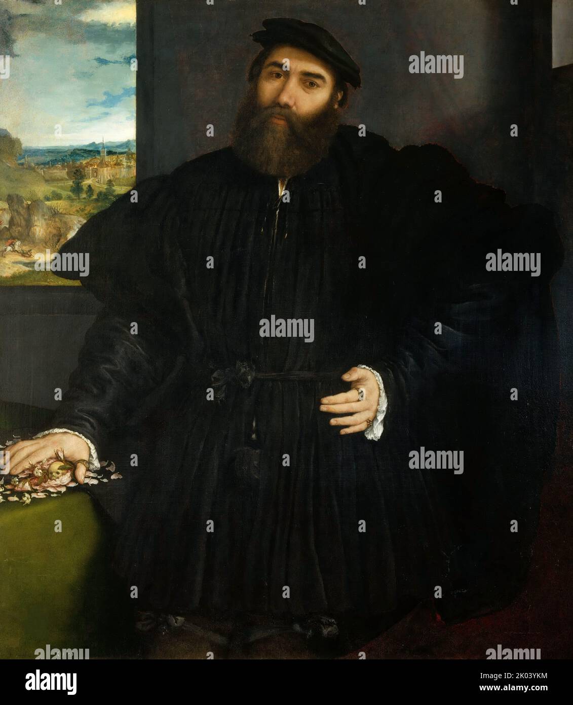 Ritratto di un uomo (Mercurio Bua), 1530-1535. Si trova nella collezione della Galleria Borghese, Roma. Foto Stock