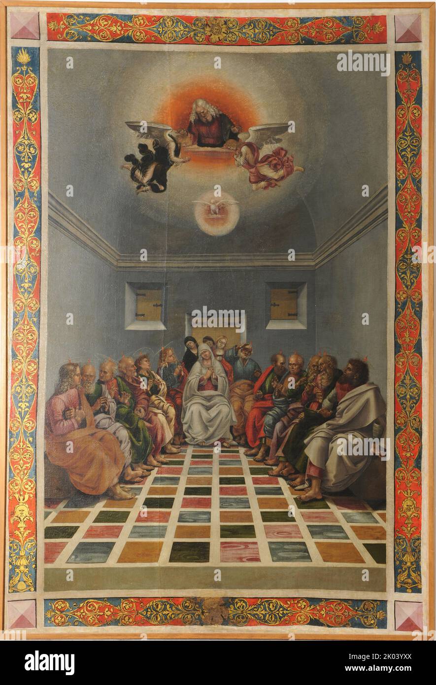La discesa dello Spirito Santo, 1494. Si trova nella collezione della Galleria Nazionale delle Marche, Urbino. Foto Stock