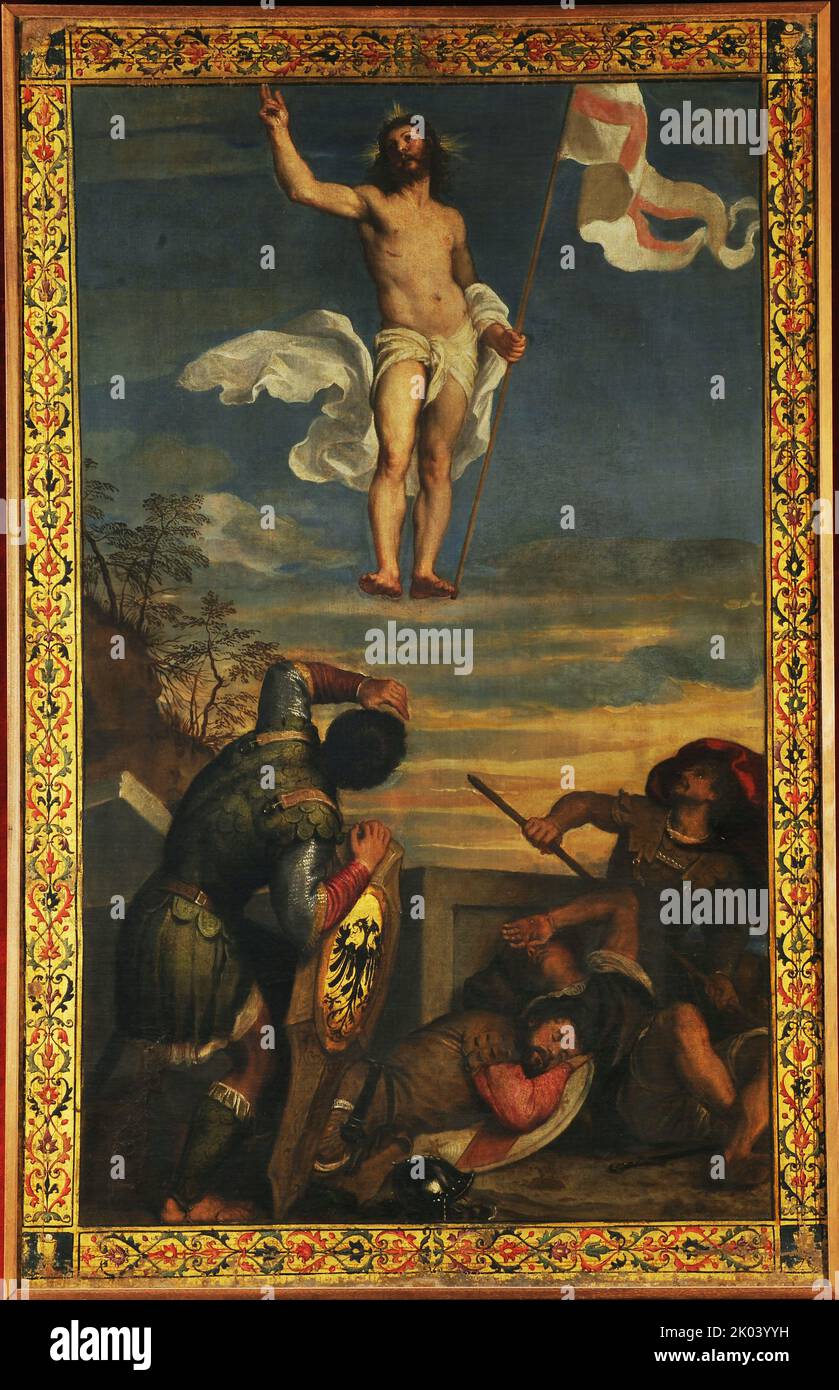 La Risurrezione, 1542-1543. Si trova nella collezione della Galleria Nazionale delle Marche, Urbino. Foto Stock