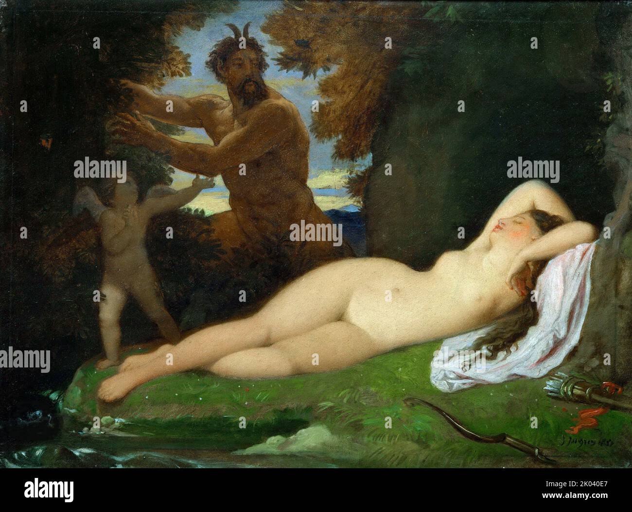 Giove e Antiope, 1851. Trovato nella collezione del Mus&#xe9;e d'Orsay, Parigi. Foto Stock