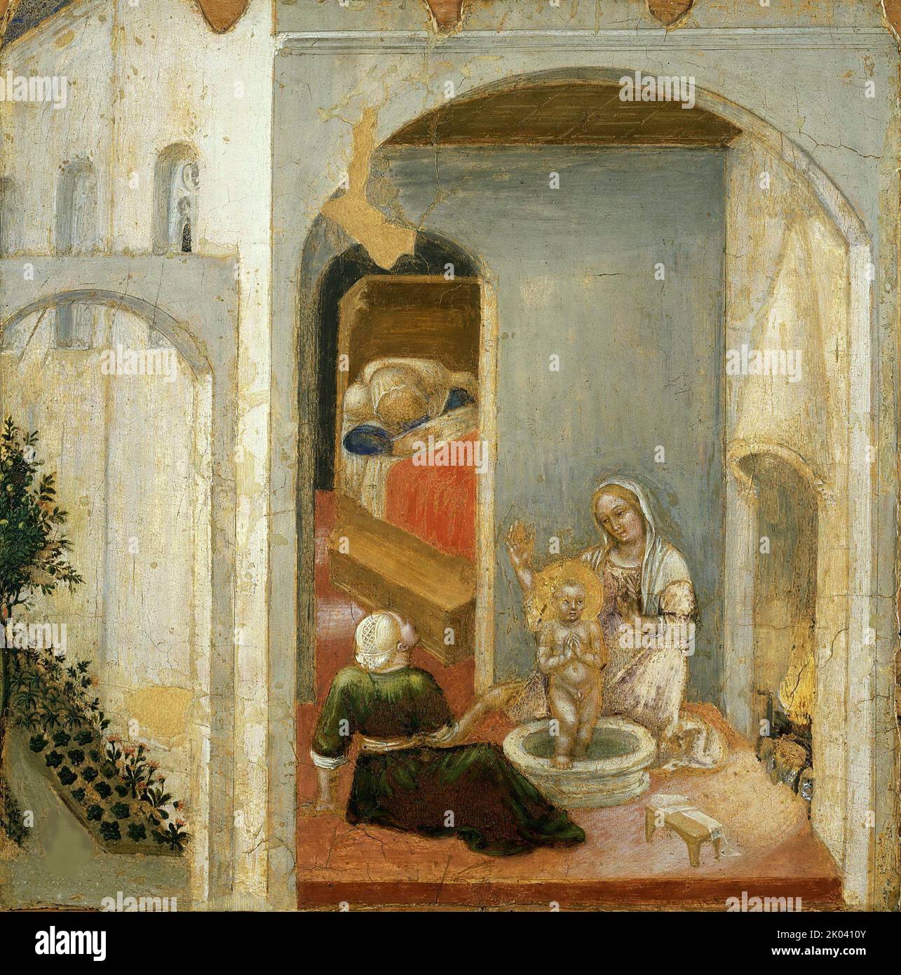 La nascita di San Nicola (dal polittico Quartesi), 1425. Reperibile nella collezione dei Musei Vaticani in Viale Vaticano, Roma. Foto Stock