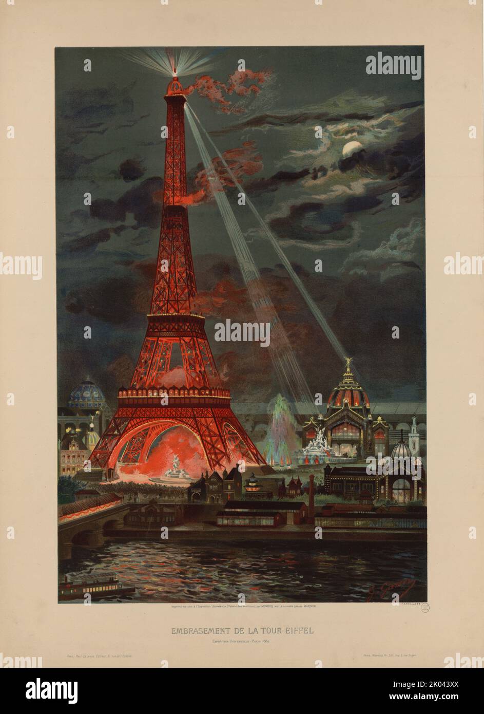 Embrasement de la Tour Eiffel, esposizione universelle de 1889, 1889. Collezione privata. Foto Stock