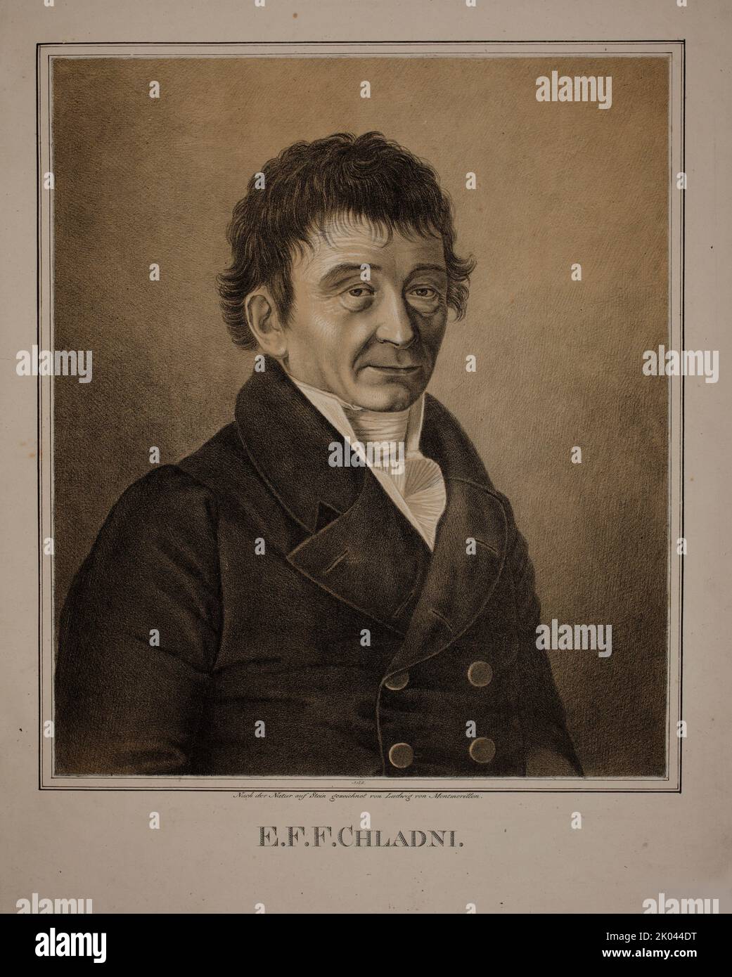 Ritratto del fisico Ernst Florens Friedrich Chladni (1756-1827). Collezione privata. Foto Stock