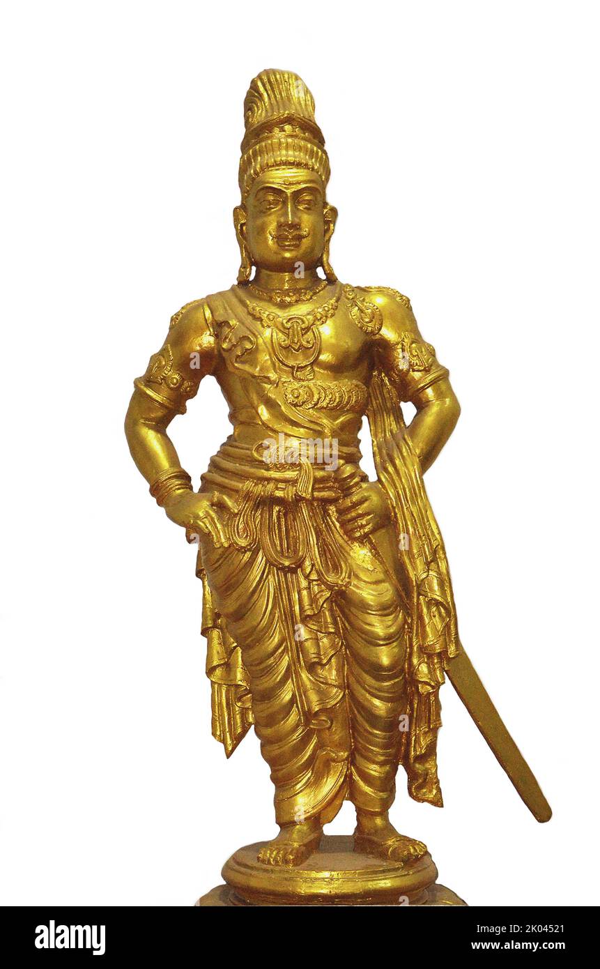 Re Rajaraja i . Trovato nella collezione del Palazzo Thanjavur. Foto Stock