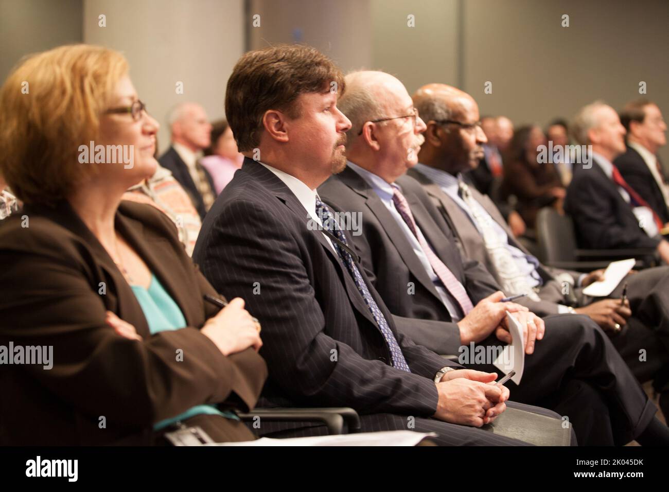 Il briefing della Federal Housing Administration (FHA) presso la sede centrale dell'HUD, con David Stevens, commissario FHA. Foto Stock