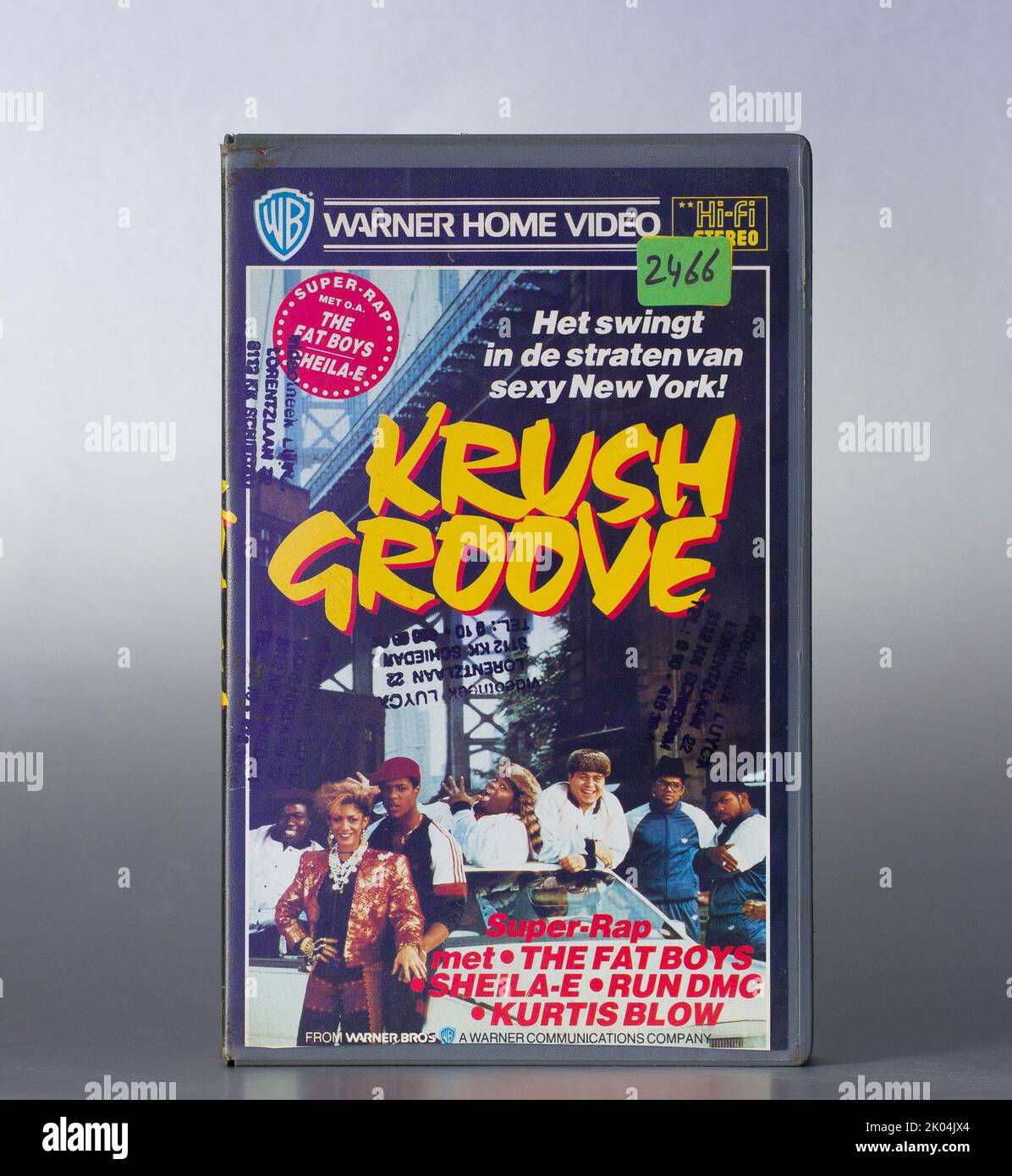 Coperchio del nastro VHS Krush Groove (testo in olandese) Foto Stock