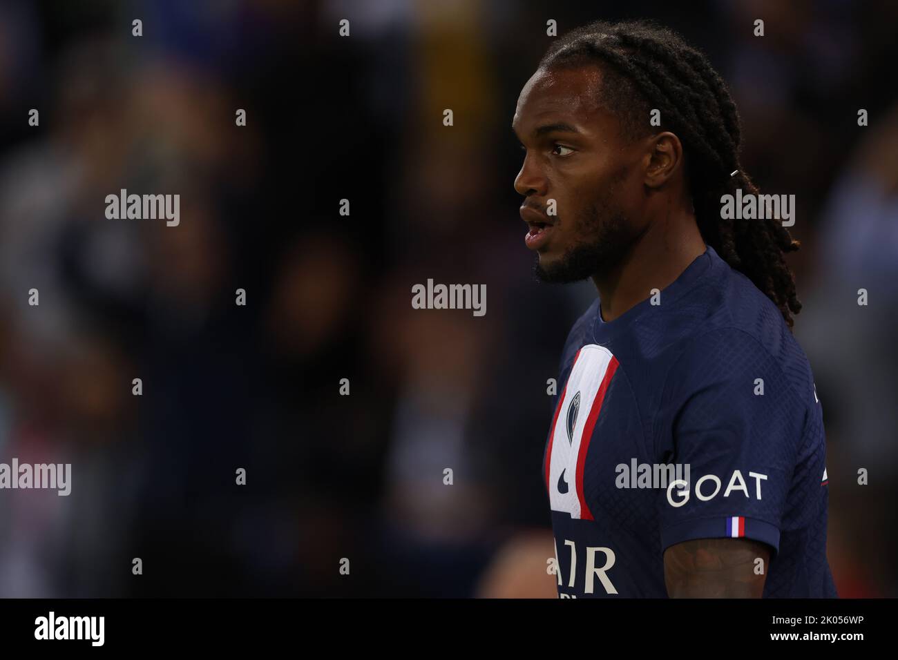 Parigi, Francia, 6th settembre 2022. Renato Sanches di PSG guarda durante la partita della UEFA Champions League a le Parc des Princes, Parigi. L'immagine di credito dovrebbe essere: Jonathan Moskrop / Sportimage Foto Stock