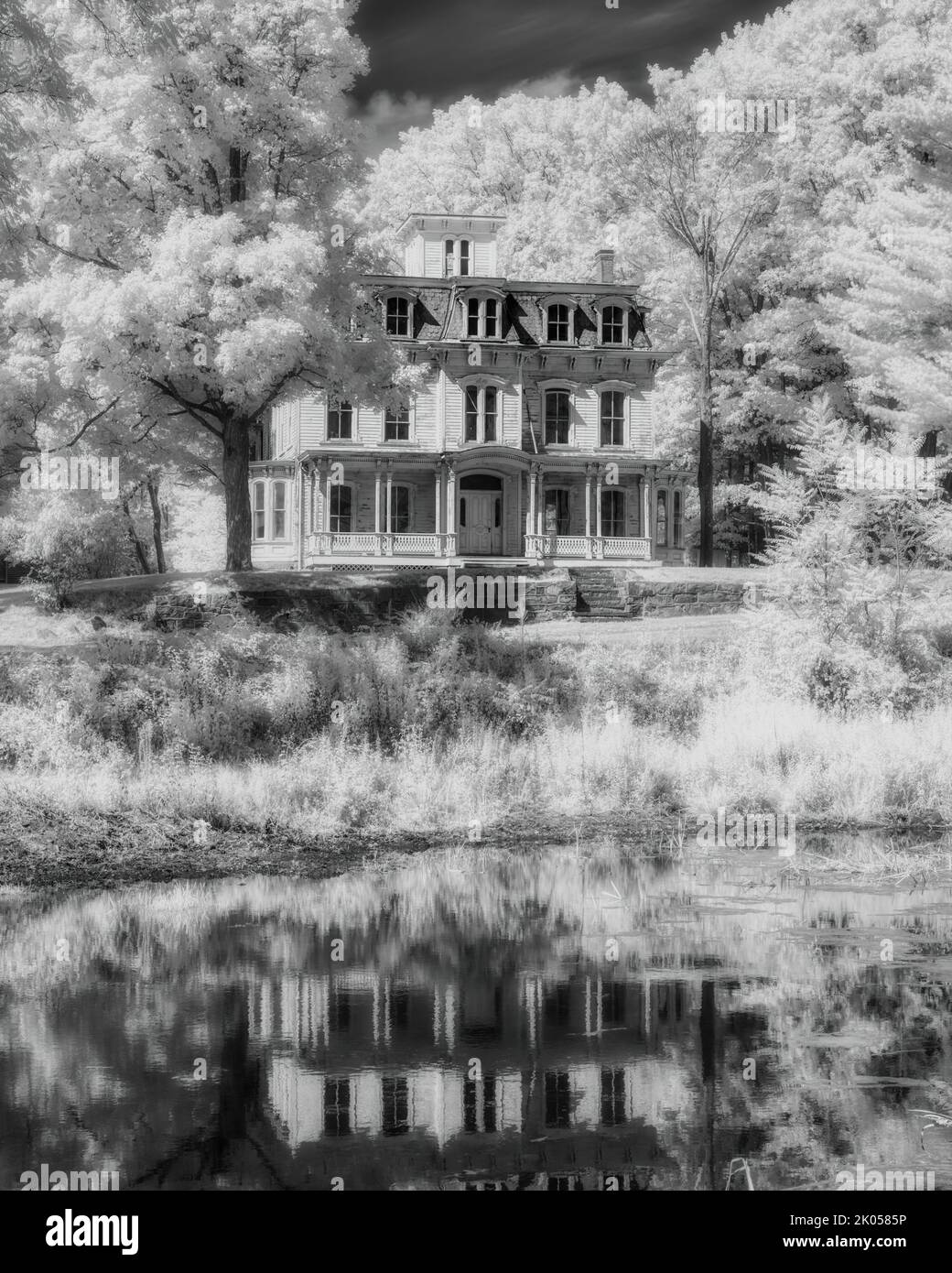 Casa di Peter D. Smith, Waterloo Village, Stanhope, New Jersey. Questa immagine è stata acquisita a infrarossi. Foto Stock