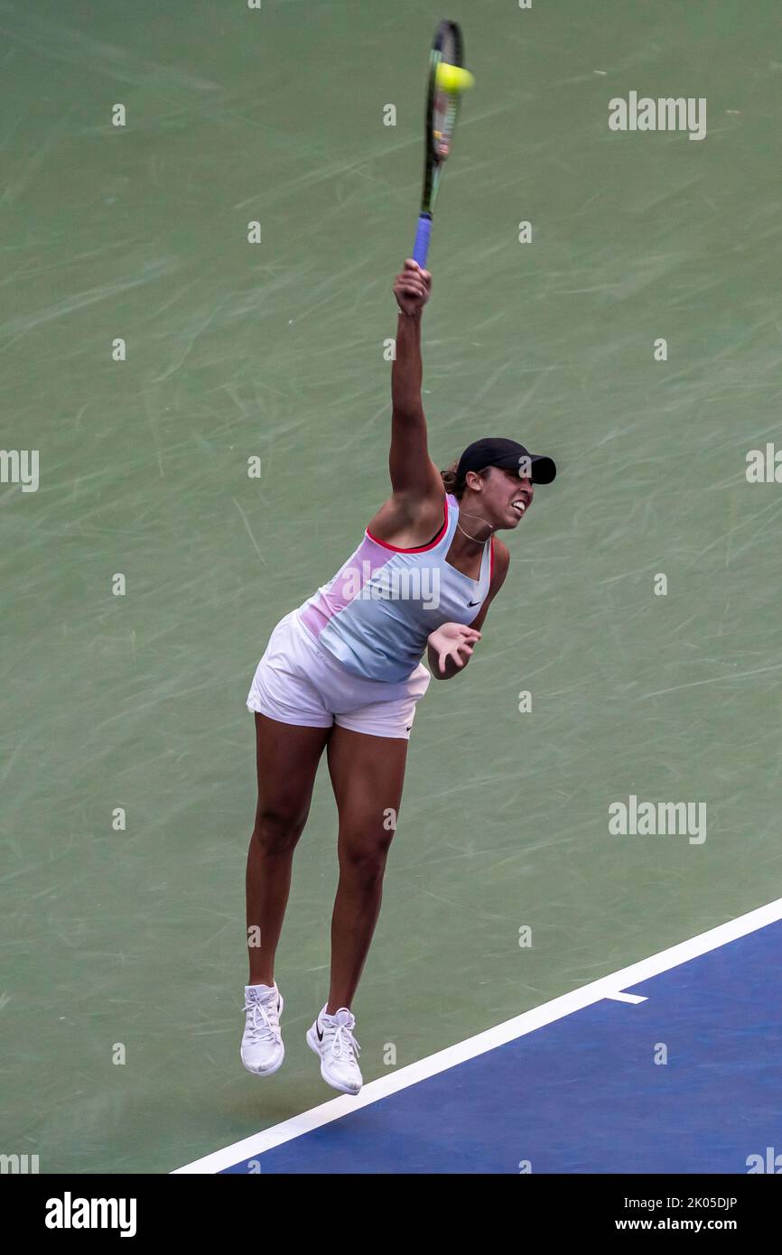 Madison Keys (USA) in gara al 2022 US Open. Foto Stock