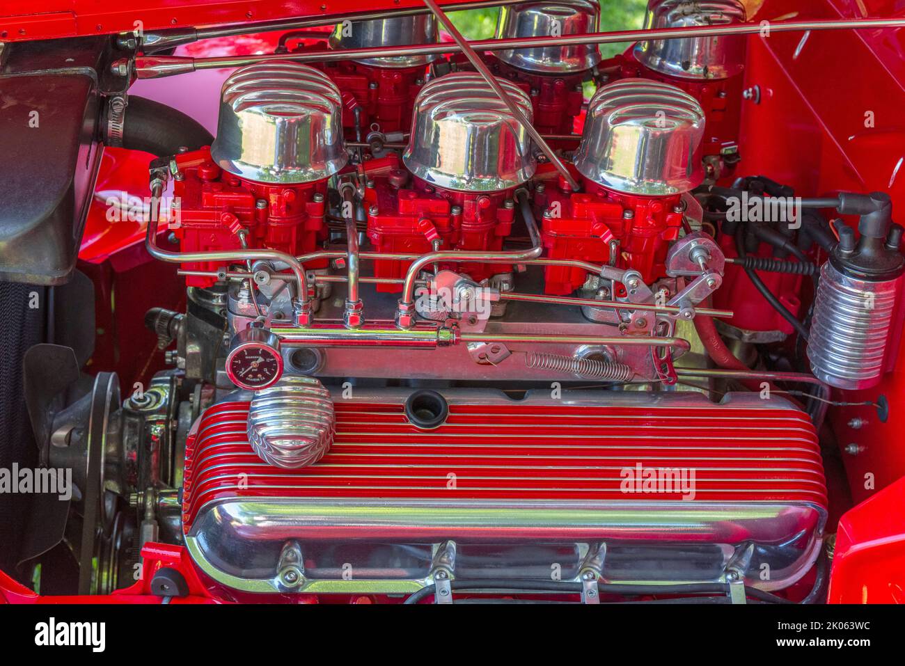 1936 porta due Ford v8 in rosso all'auto show di glen innes nel Nuovo Galles del Sud Australia Foto Stock