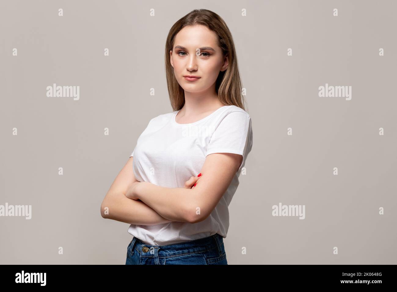 donna fiduciosa potenza ritratto femminile successo Foto Stock