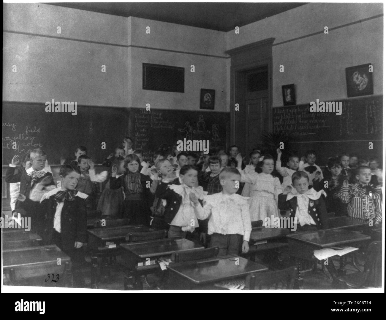 Bambini in classe, (1899?). Foto Stock