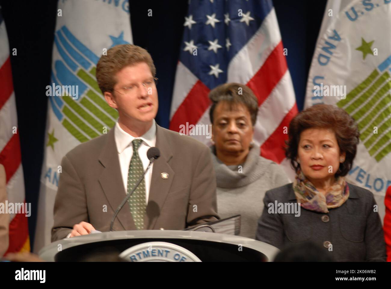 Visita della First Lady Michelle Obama alla sede dell'HUD. Foto Stock