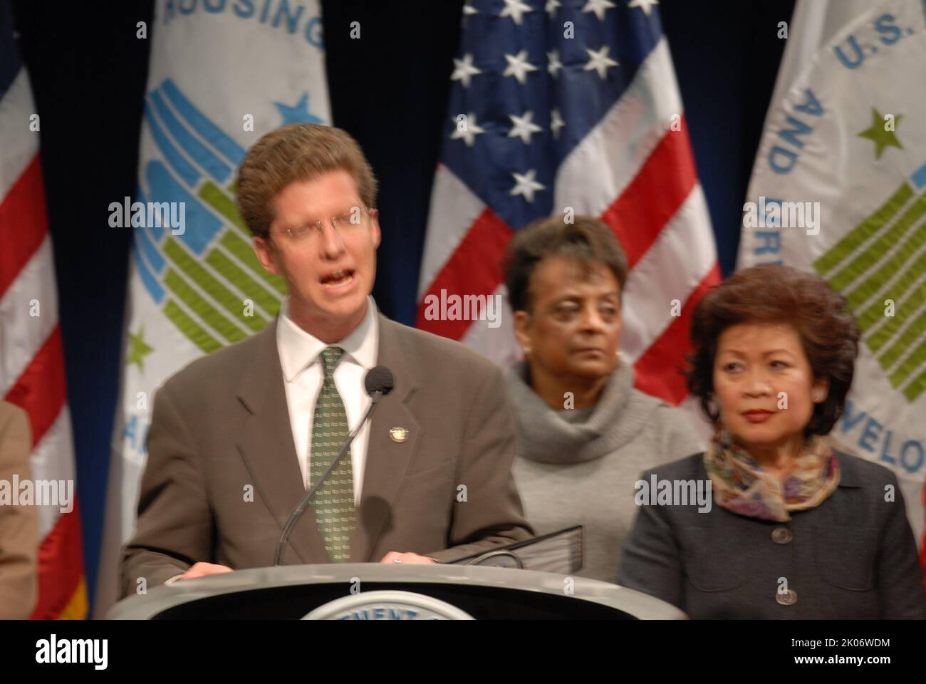 Visita della First Lady Michelle Obama alla sede dell'HUD. Foto Stock