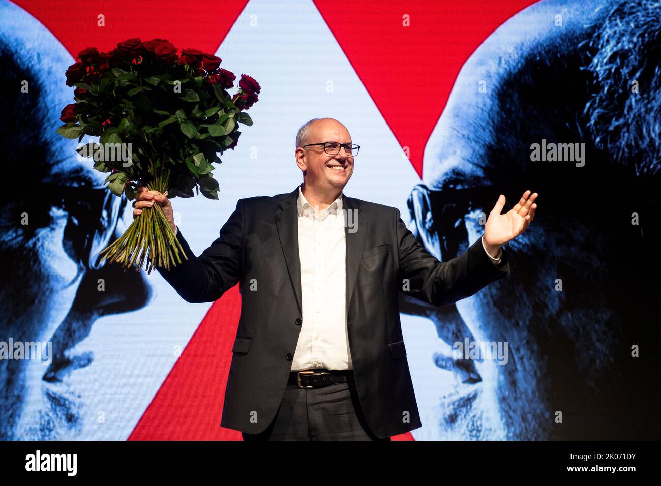 Brema, Germania. 10th Set, 2022. Andreas Bovenschulte (SPD), sindaco di Brema, è eletto candidato principale per le elezioni di Stato il 14 maggio 2023, alla conferenza del partito di Stato. Credit: Sina Schuldt/dpa/Alamy Live News Foto Stock