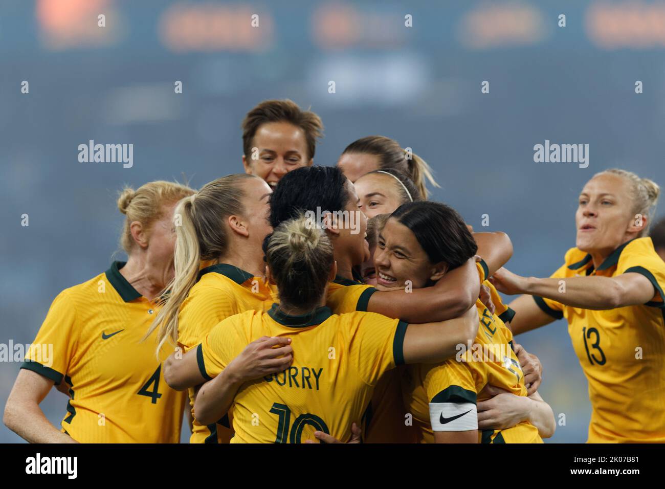 SYDNEY, AUSTRALIA - SETTEMBRE 6: L'Australia celebra un gol durante l'International friendly Match tra Australia e Canada allo stadio Allianz o Foto Stock