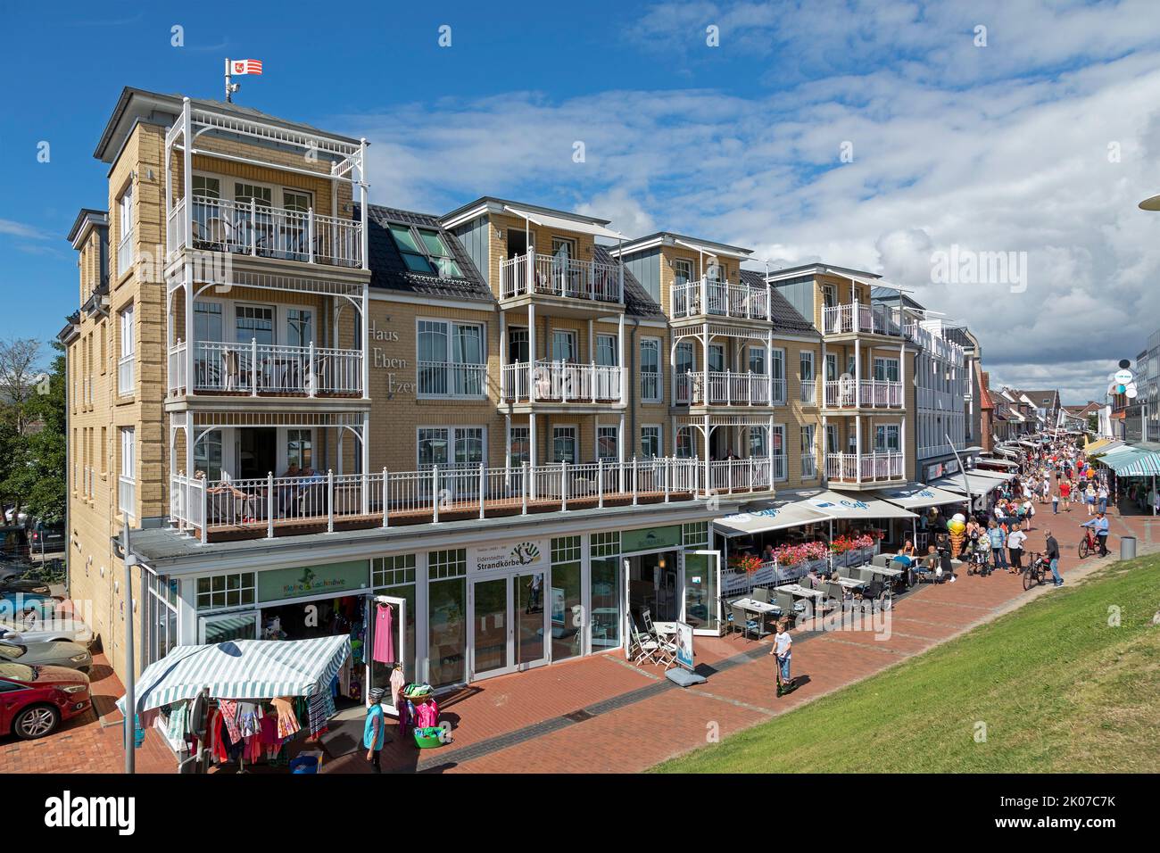 Zona pedonale, Büsum, Schleswig-Holstein, Germania Foto Stock