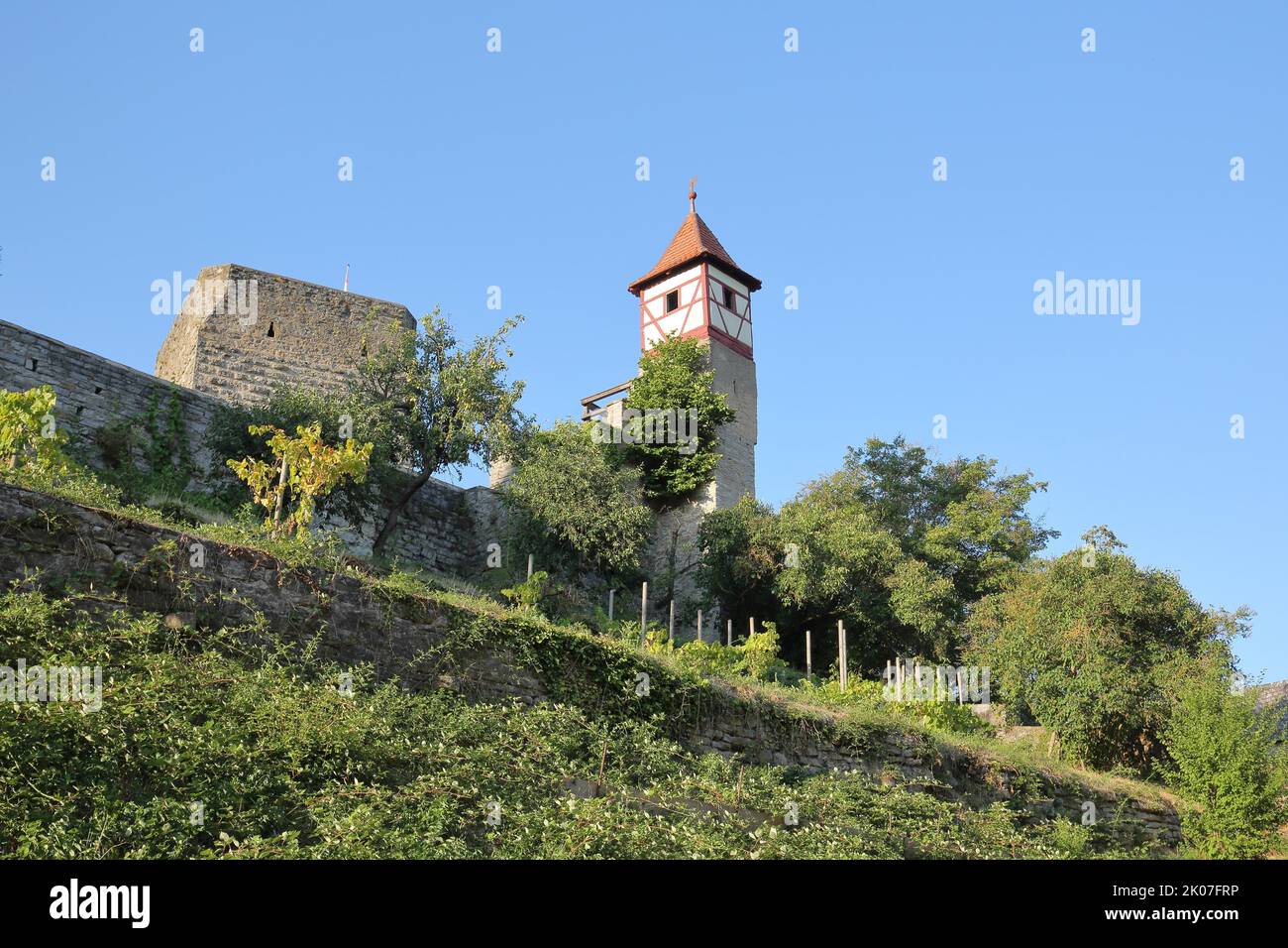 Torrette di Norimberga come parte delle fortificazioni storiche della città di Bad Wimpfen, Neckar Valley, Kraichgau, Baden-Wuerttemberg, Germania Foto Stock