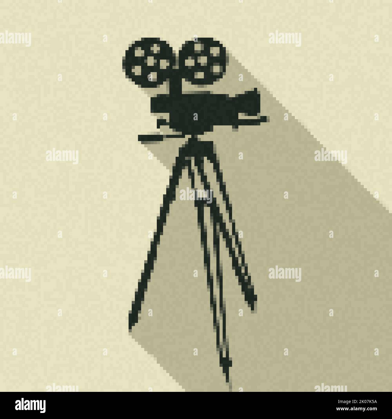 Immagine vettoriale, icona della videocamera pixel art Foto Stock