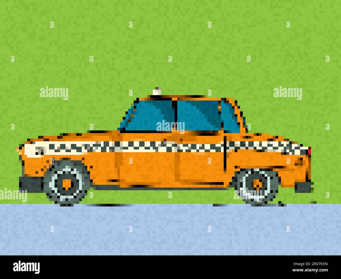 Taxi d'arte pixel, illustrazione vettoriale Foto Stock
