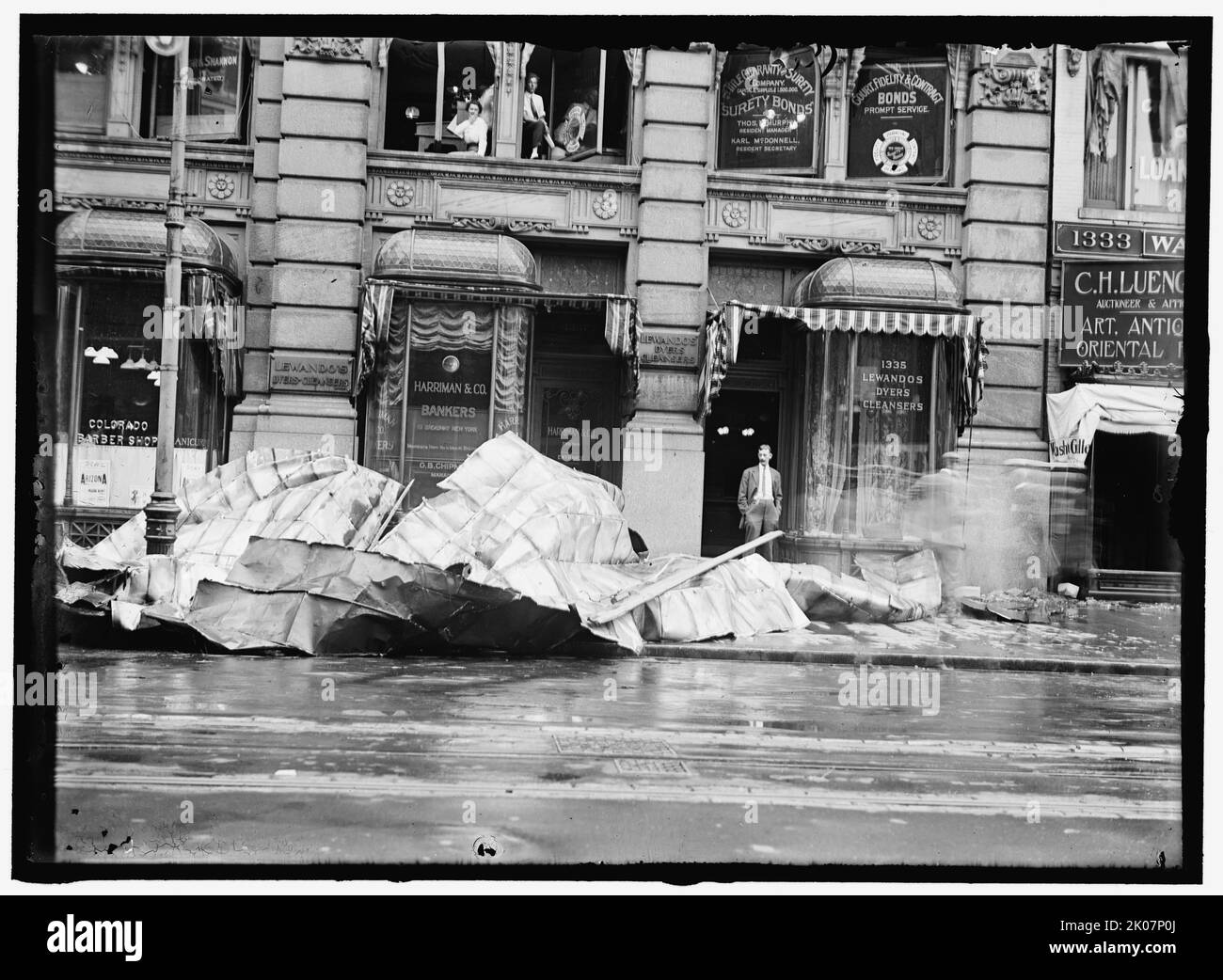 Danni da tempesta, tra 1913 e 1918. Foto Stock