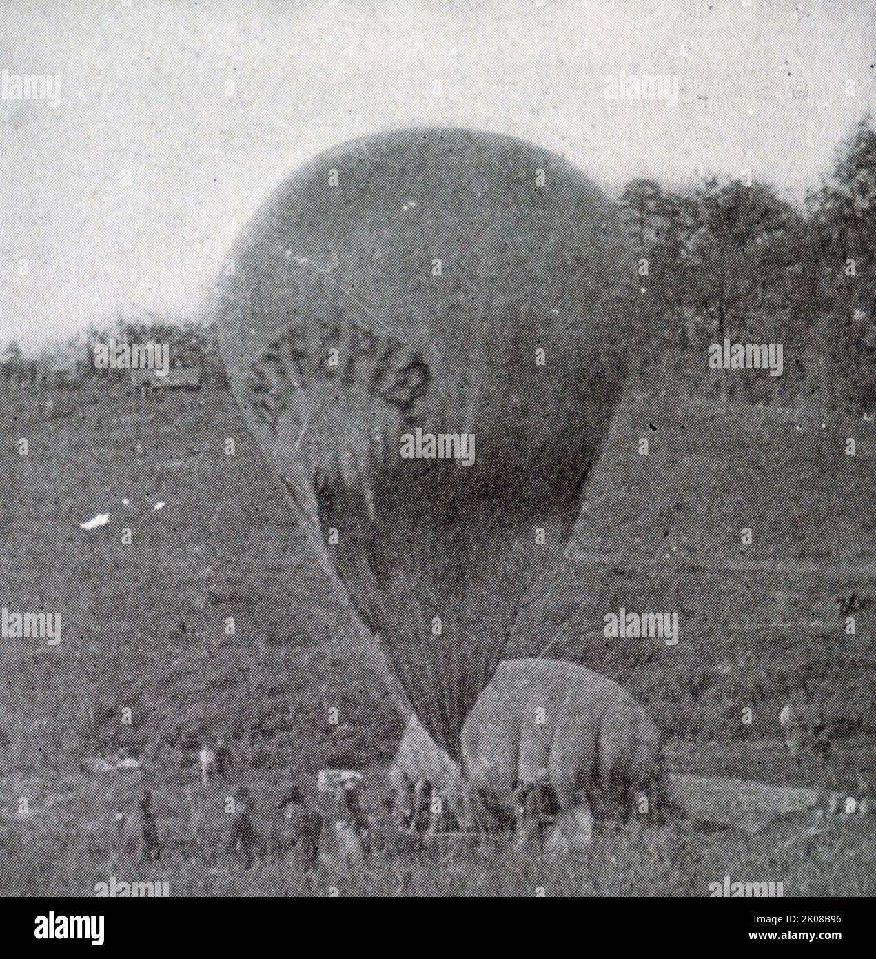 L'Intrepid era un aerostato o mongolfiera a gas idrogeno costruito per l'uso da parte del corpo mongolfiere dell'esercito dell'Unione per scopi di ricognizione aerea durante la guerra civile americana Foto Stock