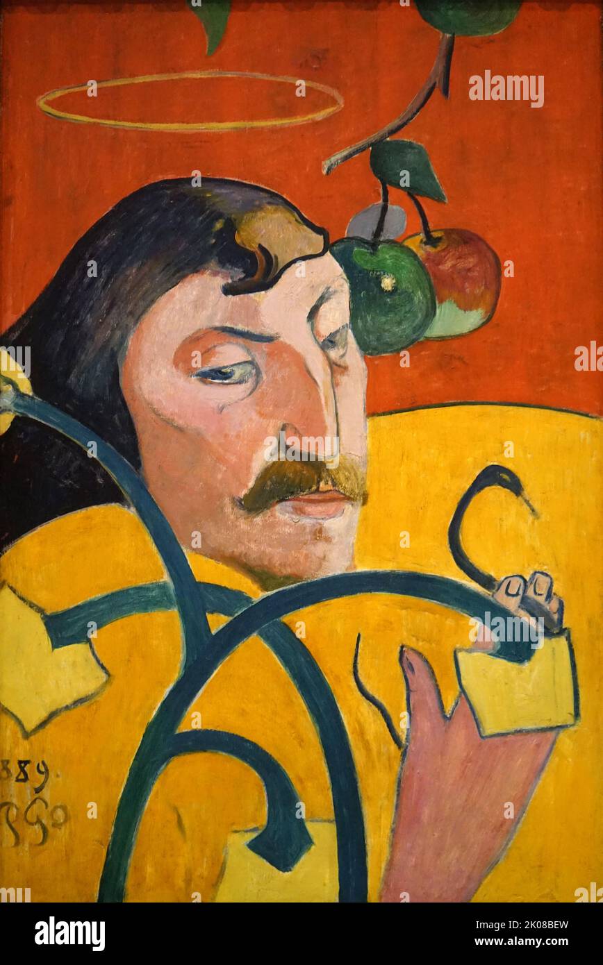 Autoritratto, 1889, di Paul Gauguin. Eugene Henri Paul Gauguin (Parigi, 7 giugno 1848 – Parigi, 8 maggio 1903) è stato un Foto Stock