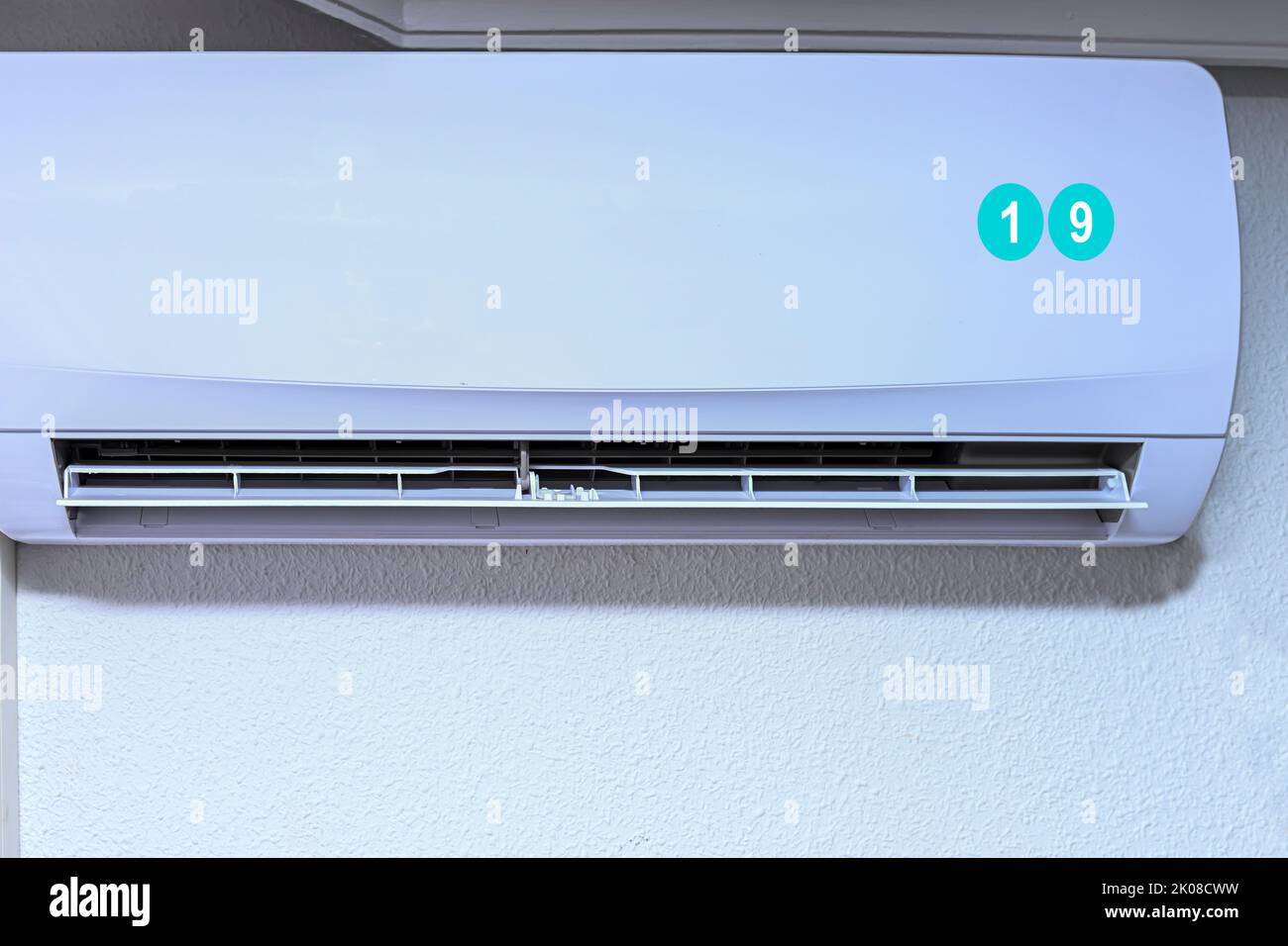 Limitazione dell'aria condizionata a 19 gradi. Foto Stock