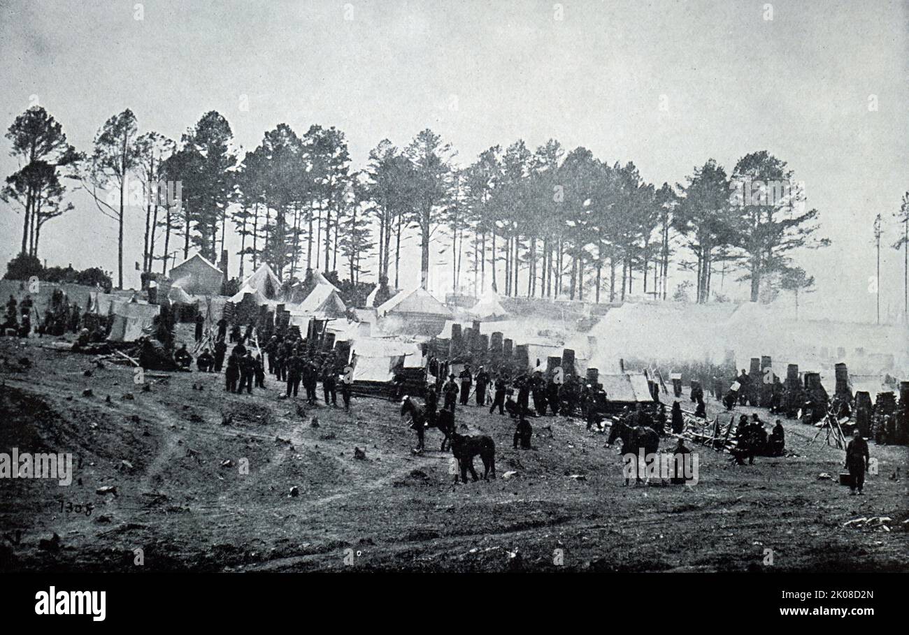 114th Regiment, Pennsylvania Volontario a Brandy Station. Il Reggimento del 114th, la Fanteria Volontaria della Pennsylvania fu un reggimento di fanteria che servì nell'esercito dell'Unione durante la guerra civile americana Foto Stock