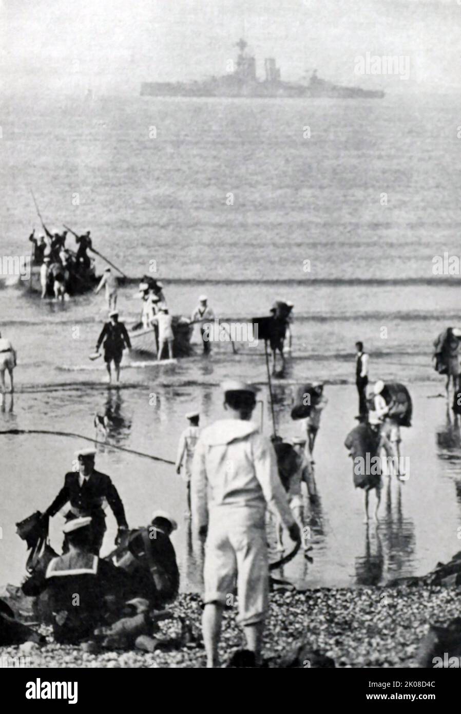 Durante la prima guerra mondiale si è svolta una prova della marina militare britannica per le operazioni navali nella campagna di Dardanelli (17 febbraio 1915 - 9 gennaio 1916) contro l'Impero ottomano. Gli Alleati condussero un'invasione della penisola di Gallipoli per liberare l'area dell'artiglieria ottomana per una ripresa delle operazioni navali Foto Stock