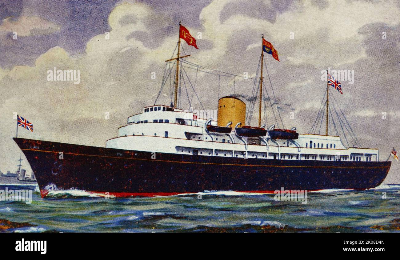 Lo Yacht di sua Maestà Britannia, conosciuto anche come Royal Yacht Britannia, è l'ex yacht reale del monarca britannico, la regina Elisabetta II, in servizio dal 1954 al 1997. Durante i suoi 43 anni di carriera, lo yacht ha percorso più di un milione di miglia nautiche in tutto il mondo Foto Stock