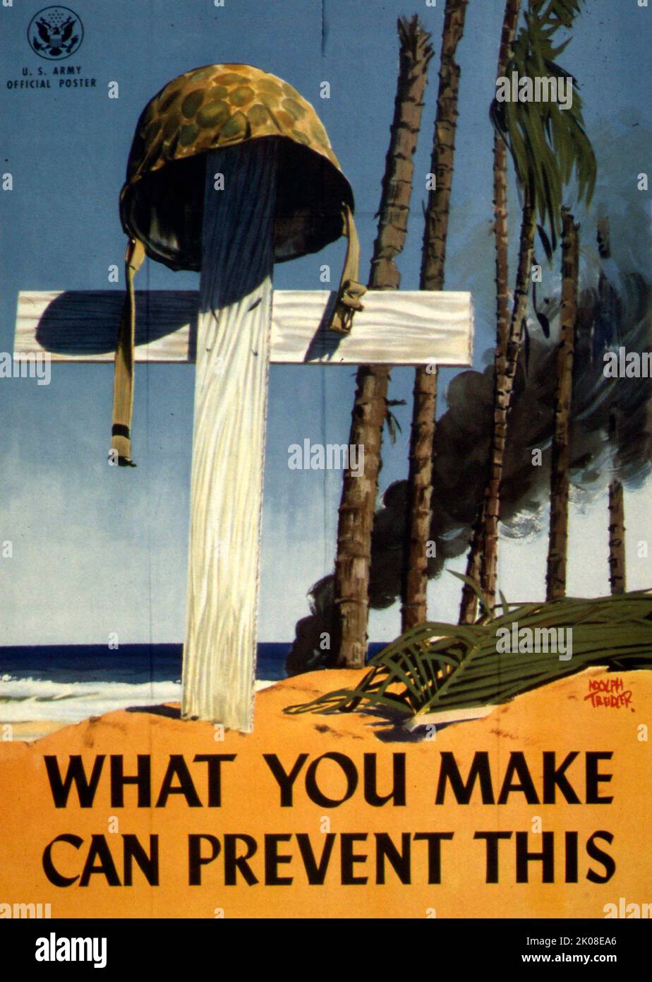 Ciò che si fa può prevenire questo - American World War II Home poster Foto Stock