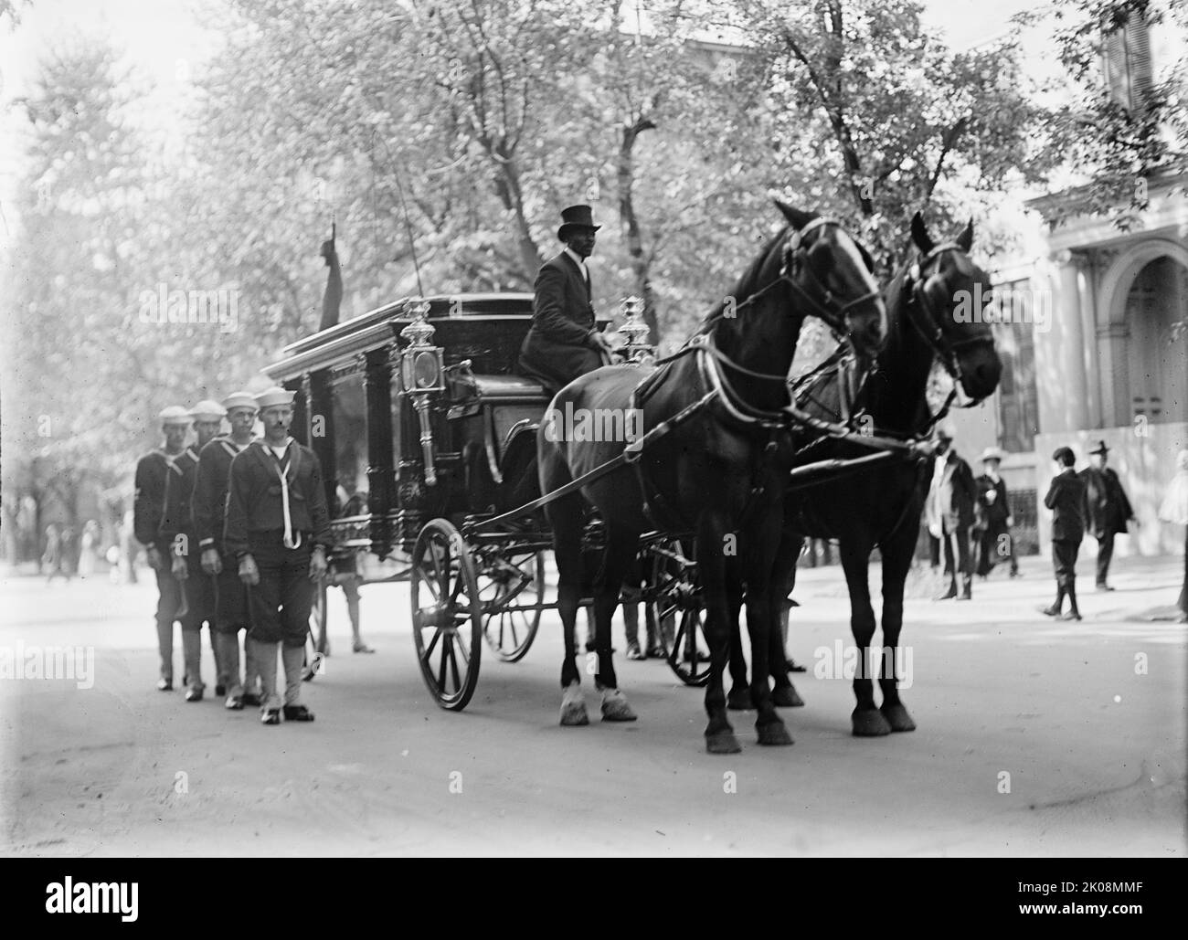 Schley, Winfield Scott, ammiraglio posteriore, U.S.N. Funerale, Chiesa di San Giovanni - Hearse, 1911. Foto Stock