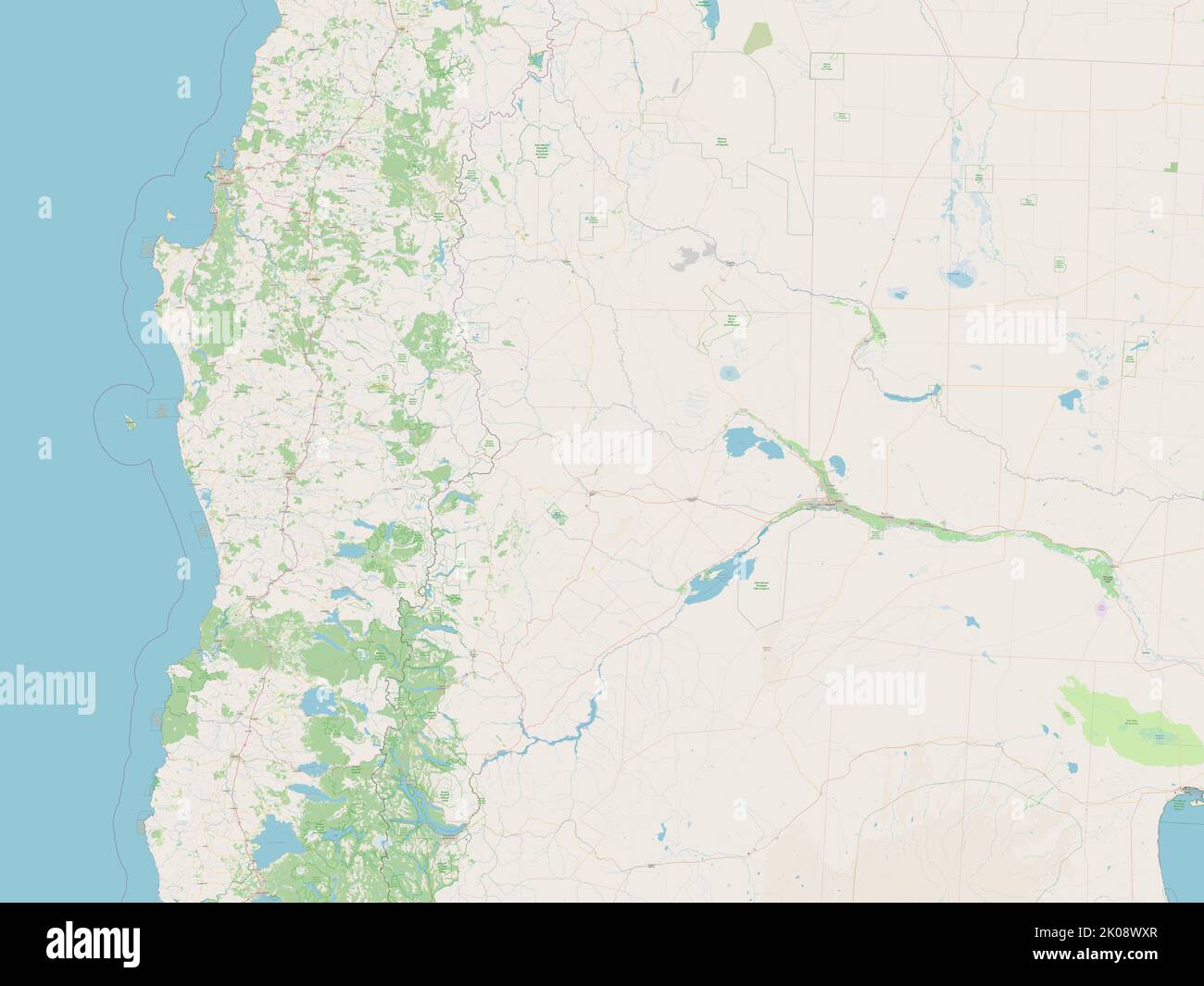 Neuquen, provincia dell'Argentina. Aprire la mappa stradale Foto Stock